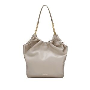 DEMELLIER SMOOTH MIAMI Shoulder Tote Gold Chain Handbag Taupe BRAND NEW